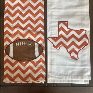 Chevron Football and Texas Kitchen Towels Burnt Orange